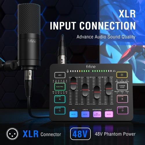 Fifine gaming audio mixer - fifine, with