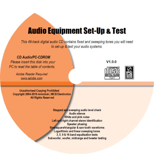 Audio equipment set test - equipment, set-up